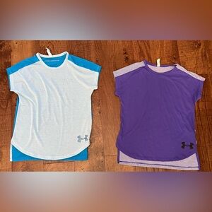 Under Armour threadborne girls short SS sleeve tshirts 2 total medium 10/12